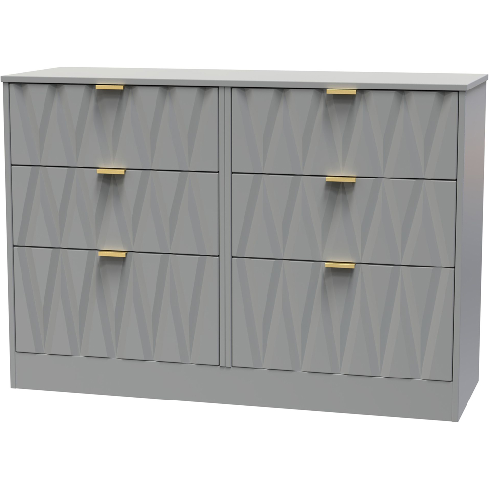 Crowndale Las Vegas 6 Drawer Dusk Grey Chest of Drawers Ready Assembled Image 2