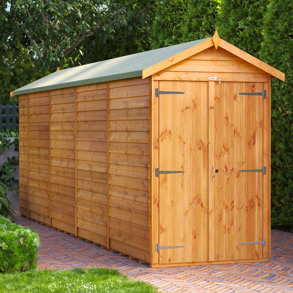 Power Sheds 18 x 4ft Double Door Overlap Apex Wooden Shed Image 2