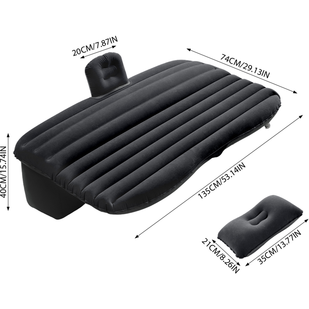 Living and Home Black Inflatable Car Air Mattress with Pump and 2 Pillows Image 8