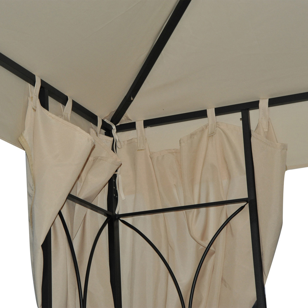 Outsunny 3 x 3m Sunshade Beige Metal Gazebo Image 4