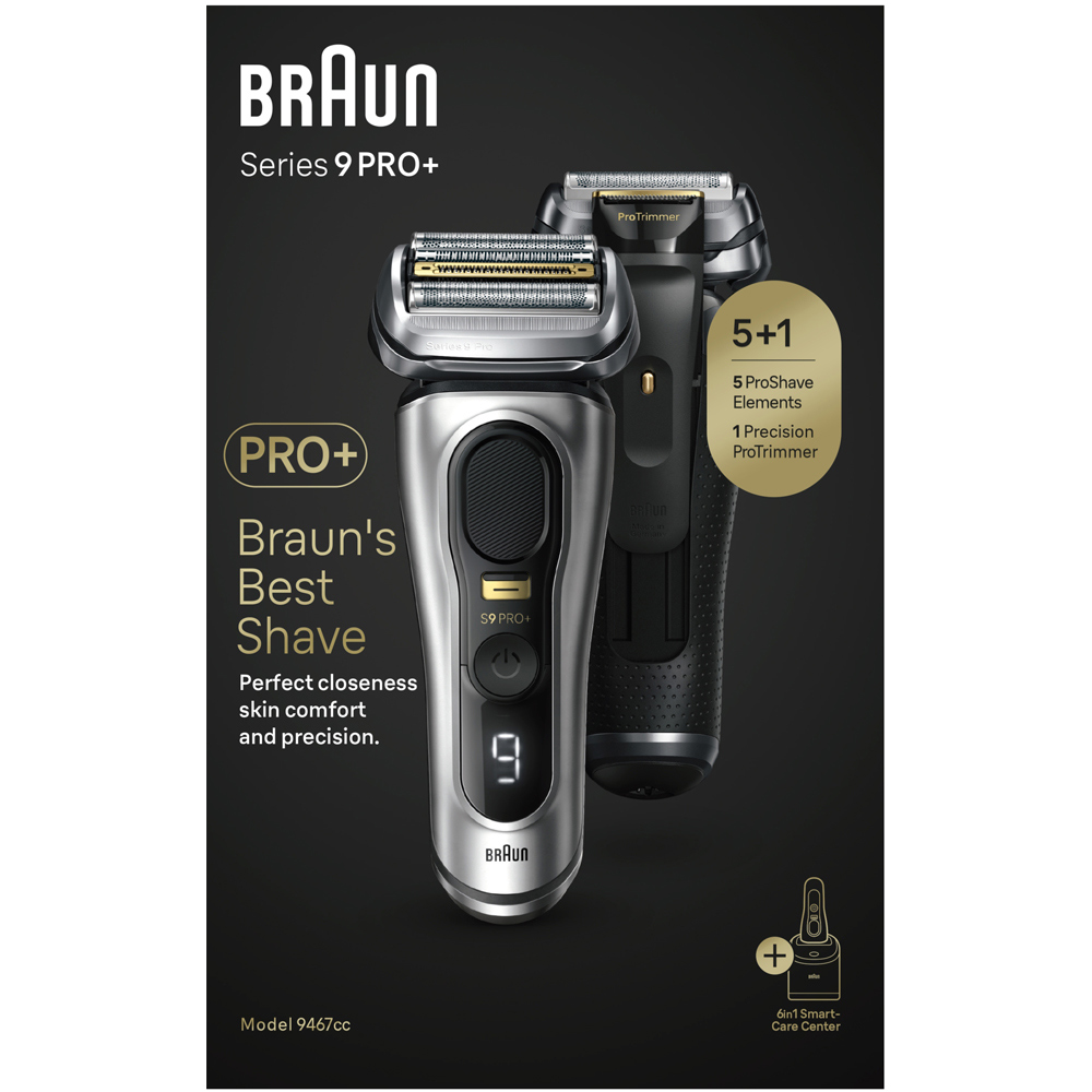  BRAUN Series 9 Pro 9467cc VS Wet & Dry Shaver with 5-in-1  SmartCare Center and Leather Travel case + 2 Additional cartreiges : Beauty  & Personal Care