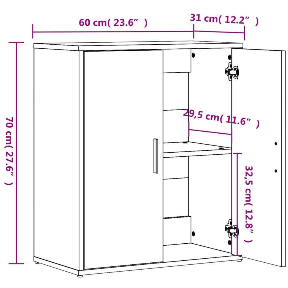 vidaXL 2 Door Sonoma Oak Sideboard Set of 2 Image 9