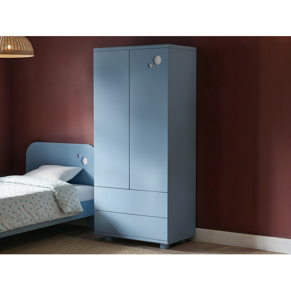 Flair Livana 2 Door 2 Drawer Blue Wardrobe Image 4