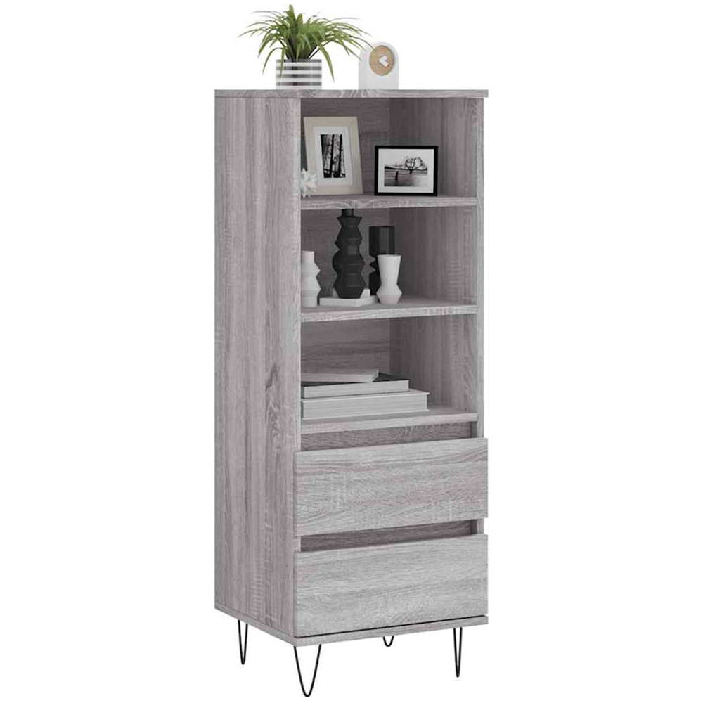 vidaXL 2 Drawer 3 Shelf Grey Sonoma Highboard Image 3