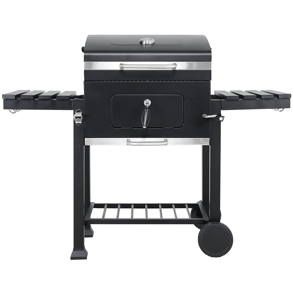 Living and Home Outdoor BBQ Charcoal Grill with Side Tables Image 1
