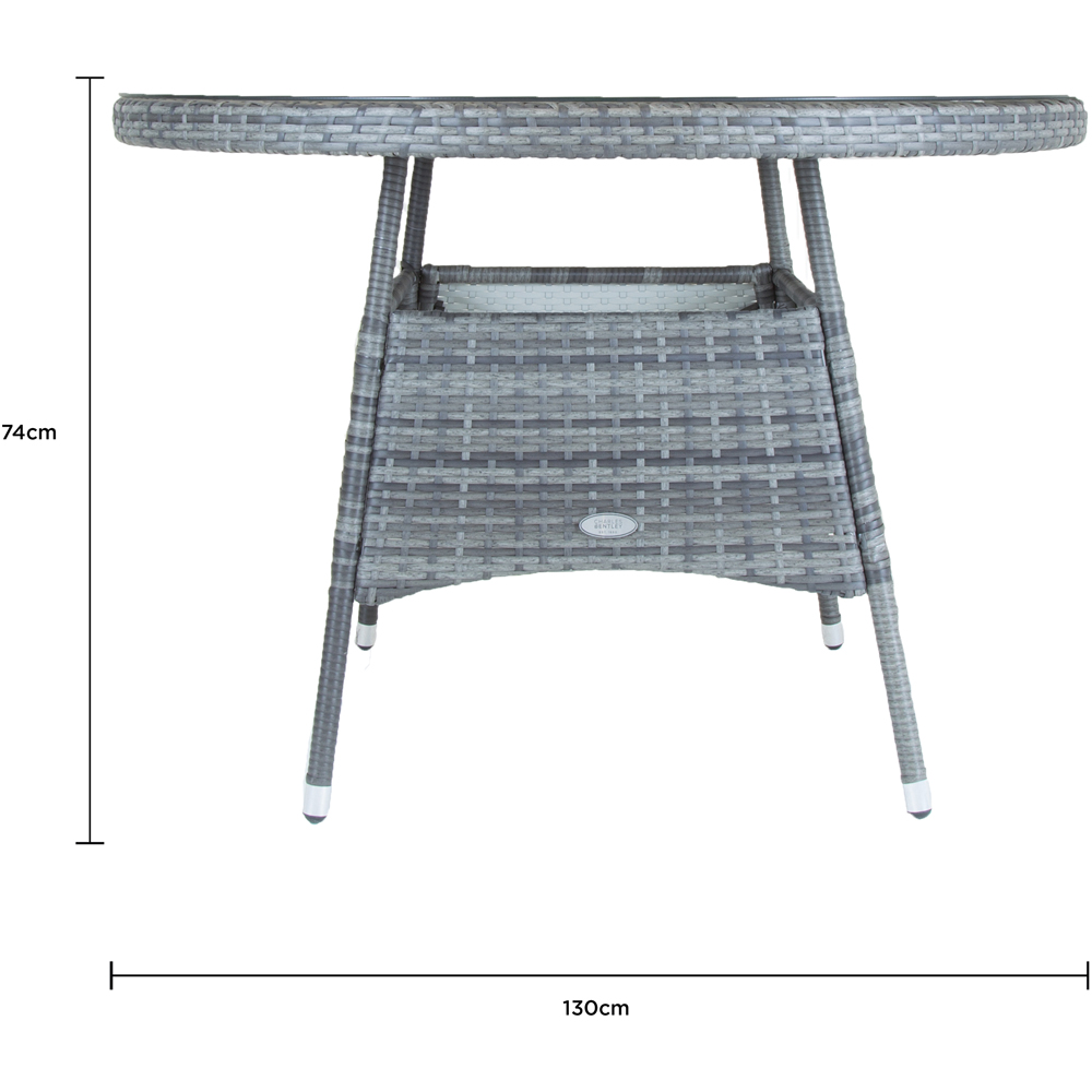 Charles Bentley Rattan 4 Seater Dining Table Grey Image 8