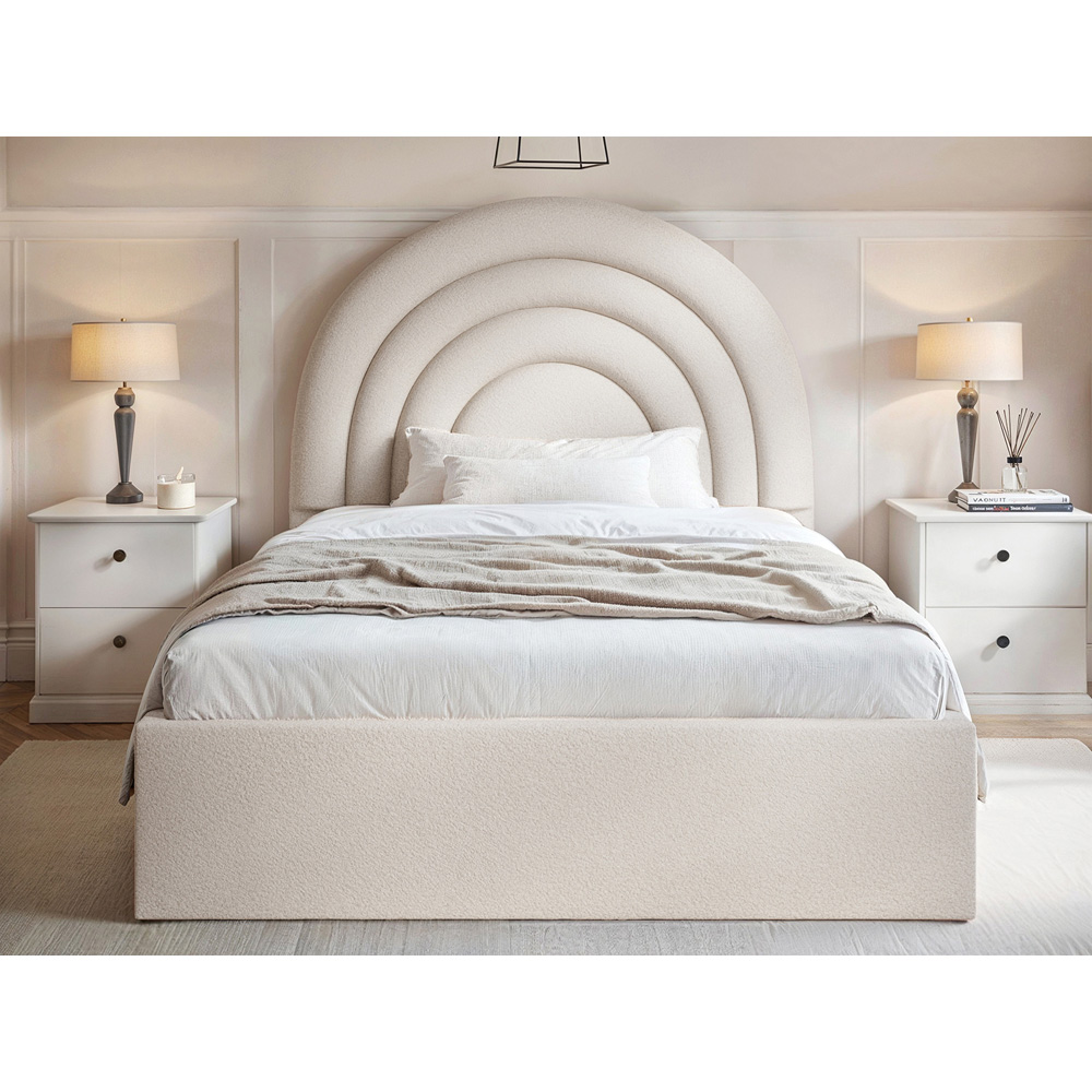 Flair Ava Small Double Cream Boucle Ottoman Bed Image 5