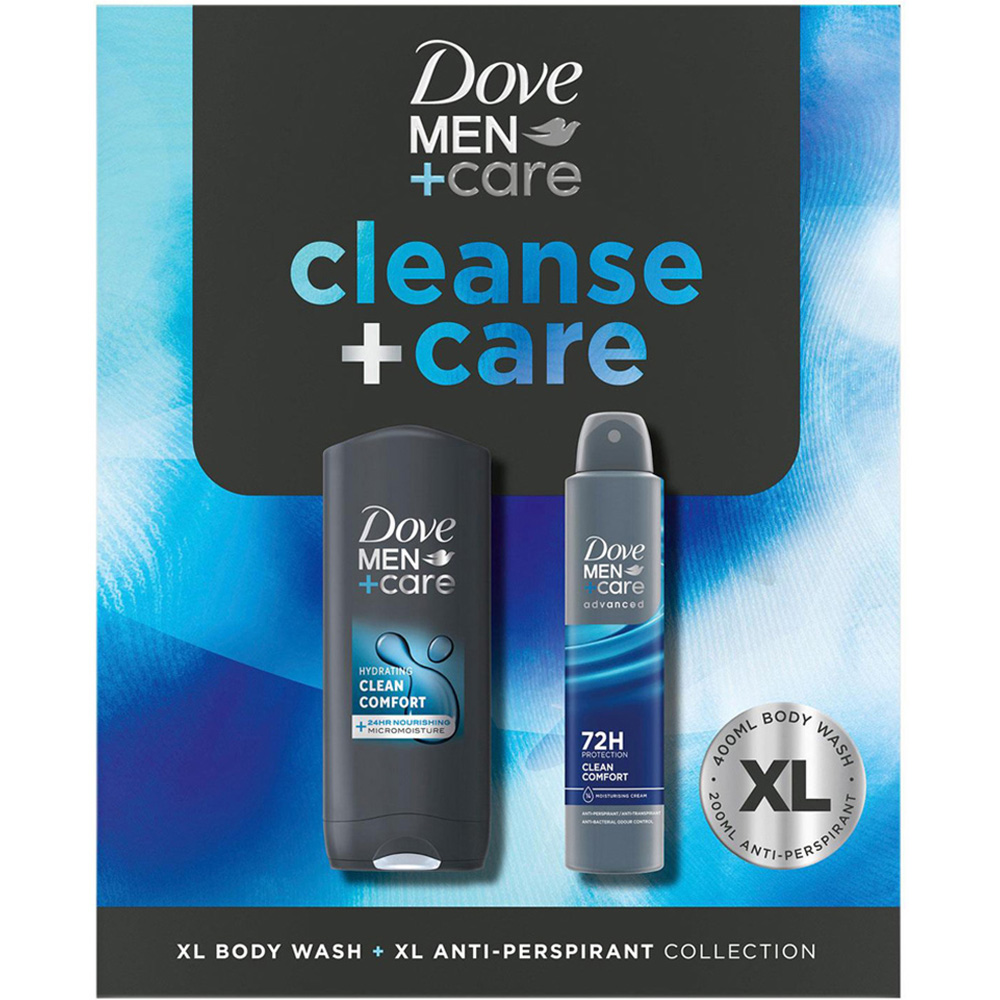 Dove Men+Care Cleanse and Care Bodywash and Bodyspray XL Duo Gift Set 4 Pack Image 5