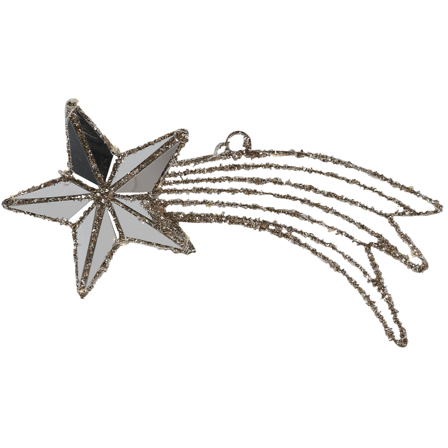 Decadent Bronze Silver Mirrored Shooting Star LED Decoration Image 1