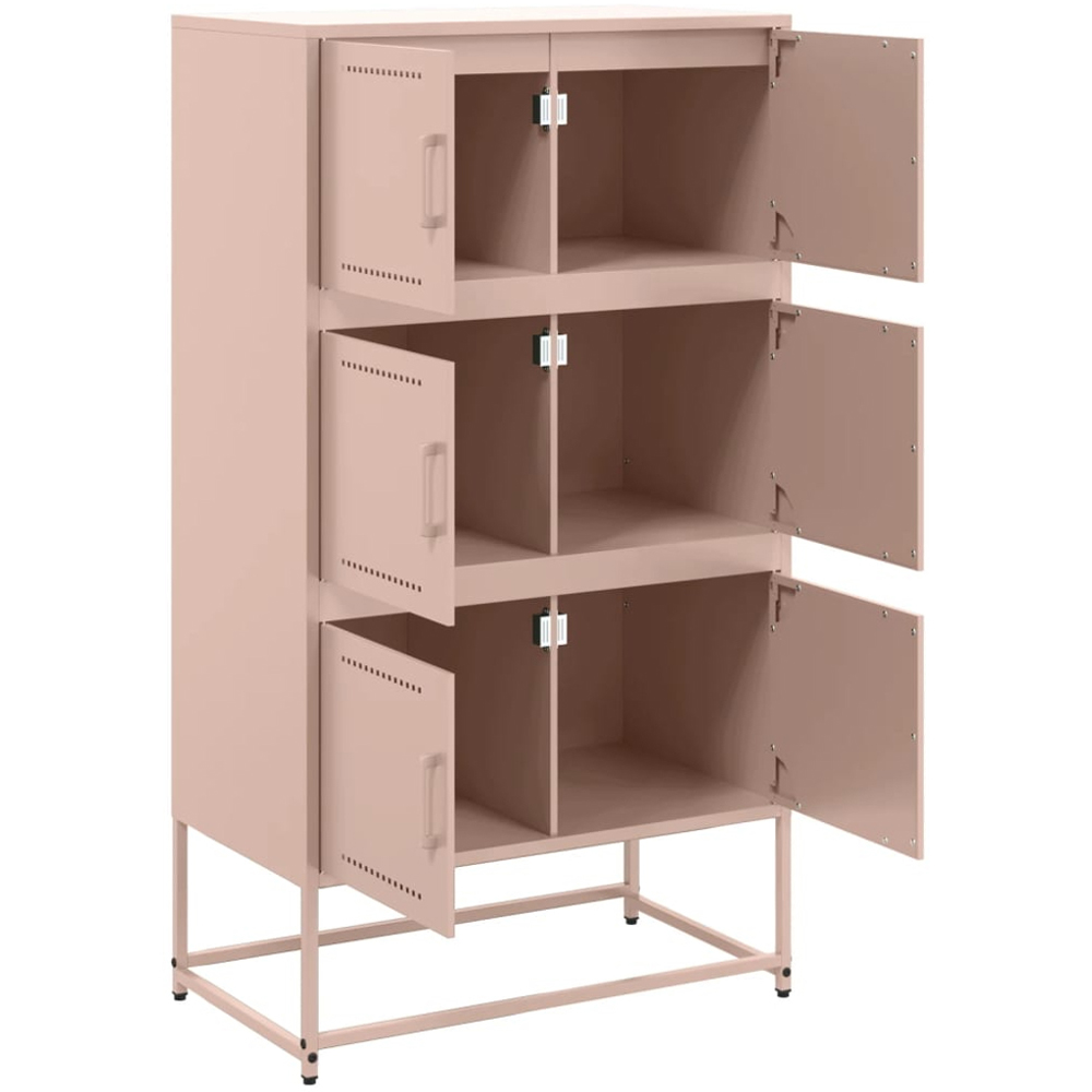 vidaXL 6 Door Pink Industrial Metal Sideboard Image 4