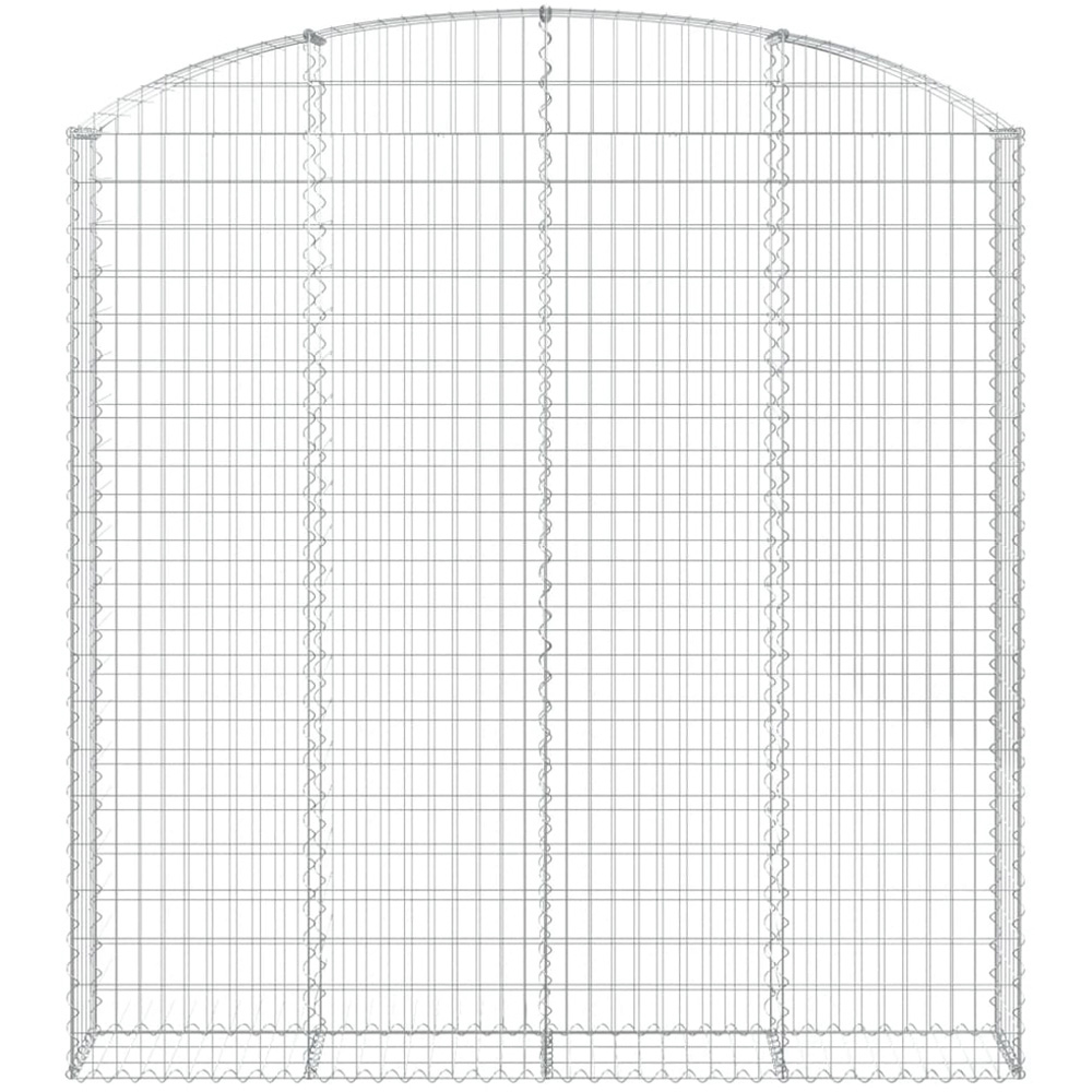 vidaXL Silver Galvanised Iron Arched Gabion Basket 200 x 30 x 200/220cm Image 2