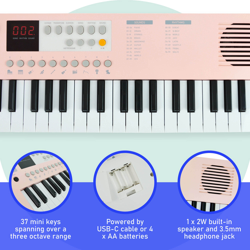 AXUS 37 Key Dusk Pink Mini Keyboard Image 2