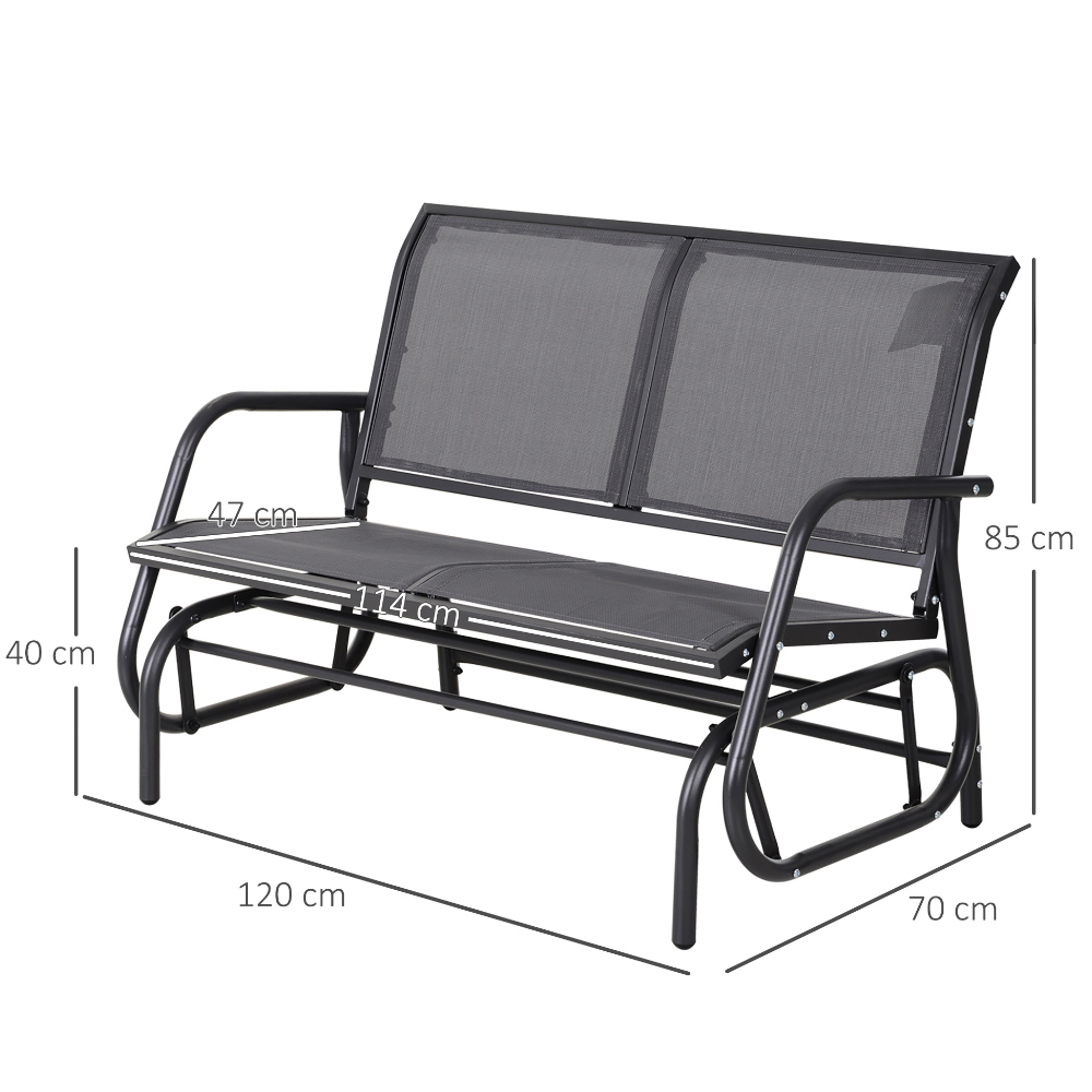 Outsunny Grey Double Rocking Chair Image 6