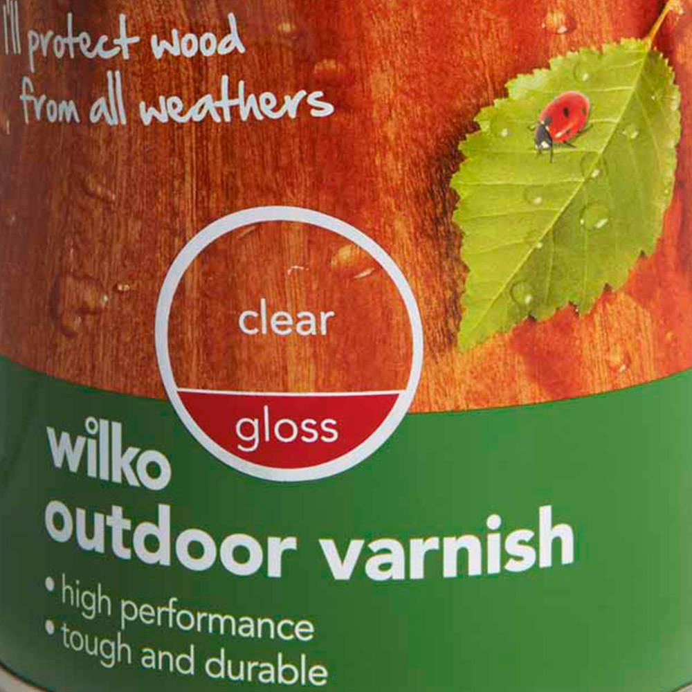 Wilko Clear Gloss Outdoor Varnish 250ml Image 2