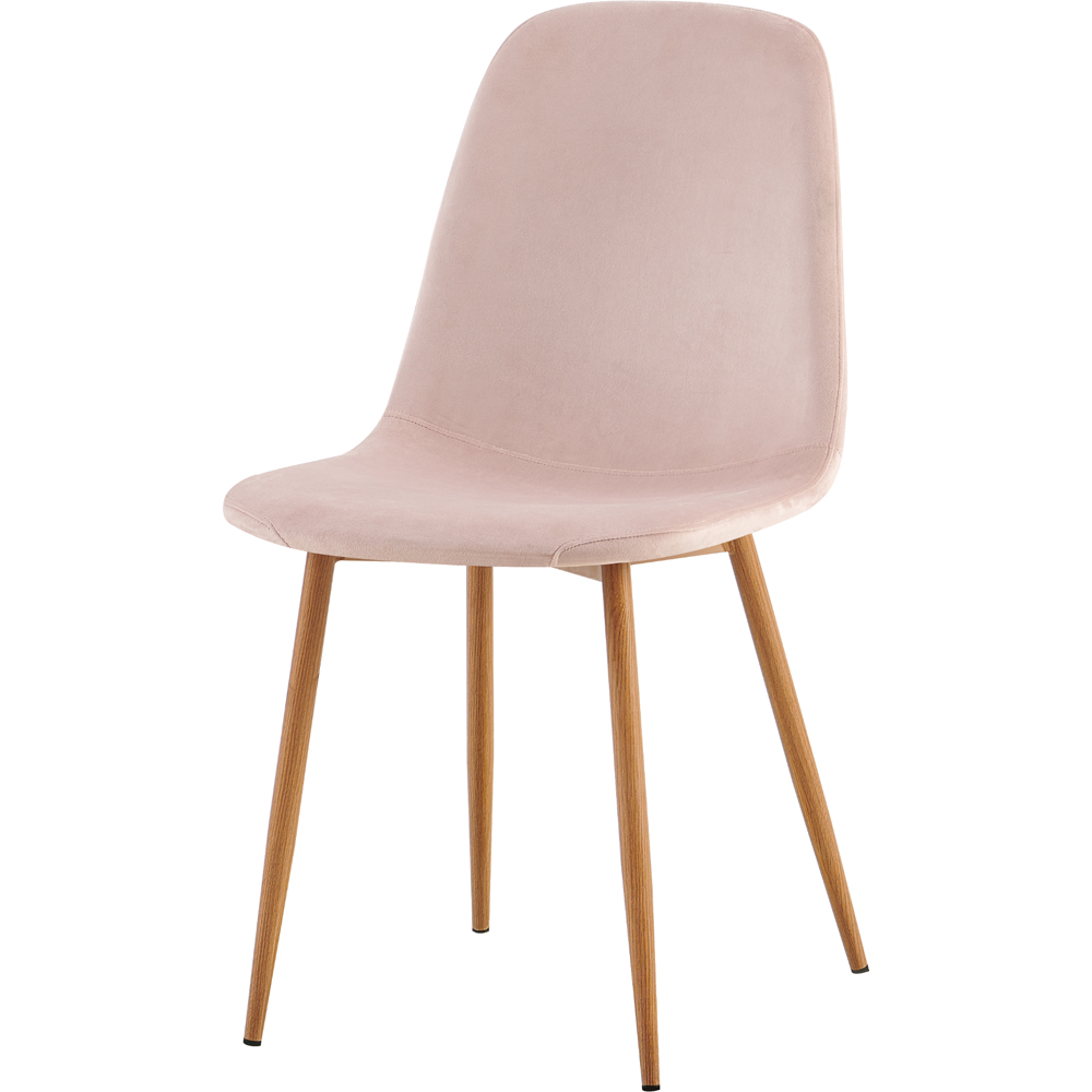 DS Living Luxe Set of 2 Heavenly Pink Wood Printed Coating Dining Chairs Image 2
