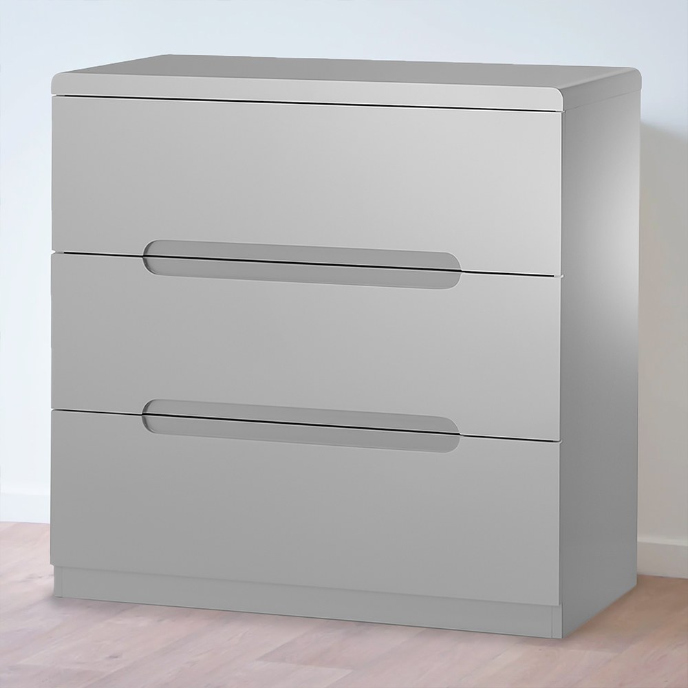 Julian Bowen Manhattan 3 Drawer Grey Chest of Drawers Image 1