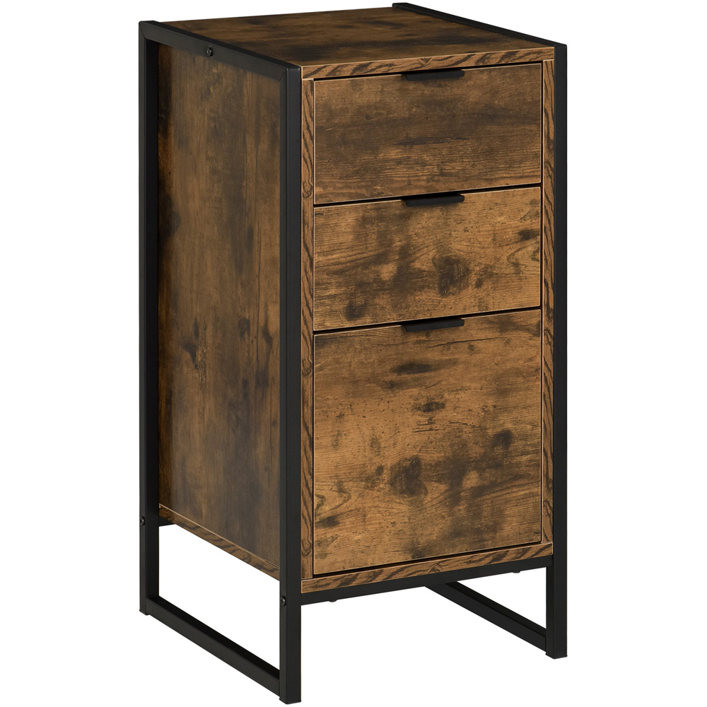 Portland 3 Drawer Industrial Brown Storage Cabinet Image 2