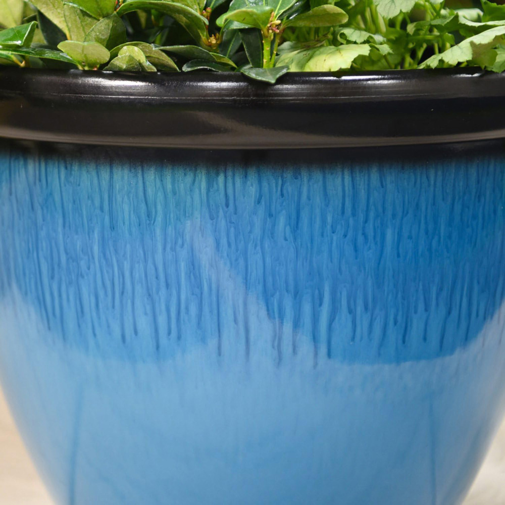 Garden Gear Bell Sky Blue Glazed Planter 39.5cm Image 3