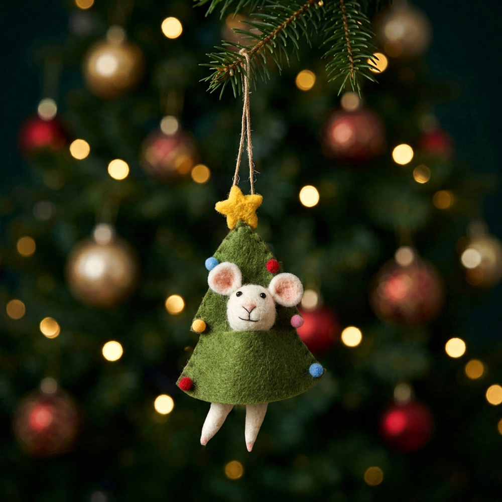 Christimas Tree Mouse Decoration Green Image 2