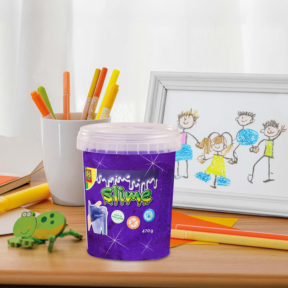 SES Creative Neon Purple Glitter Slime Image 4