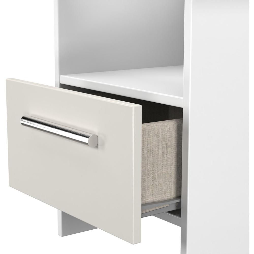 Crowndale Contrast Single Drawer Grey Matt and White Lamp Table Ready Assembled Image 6