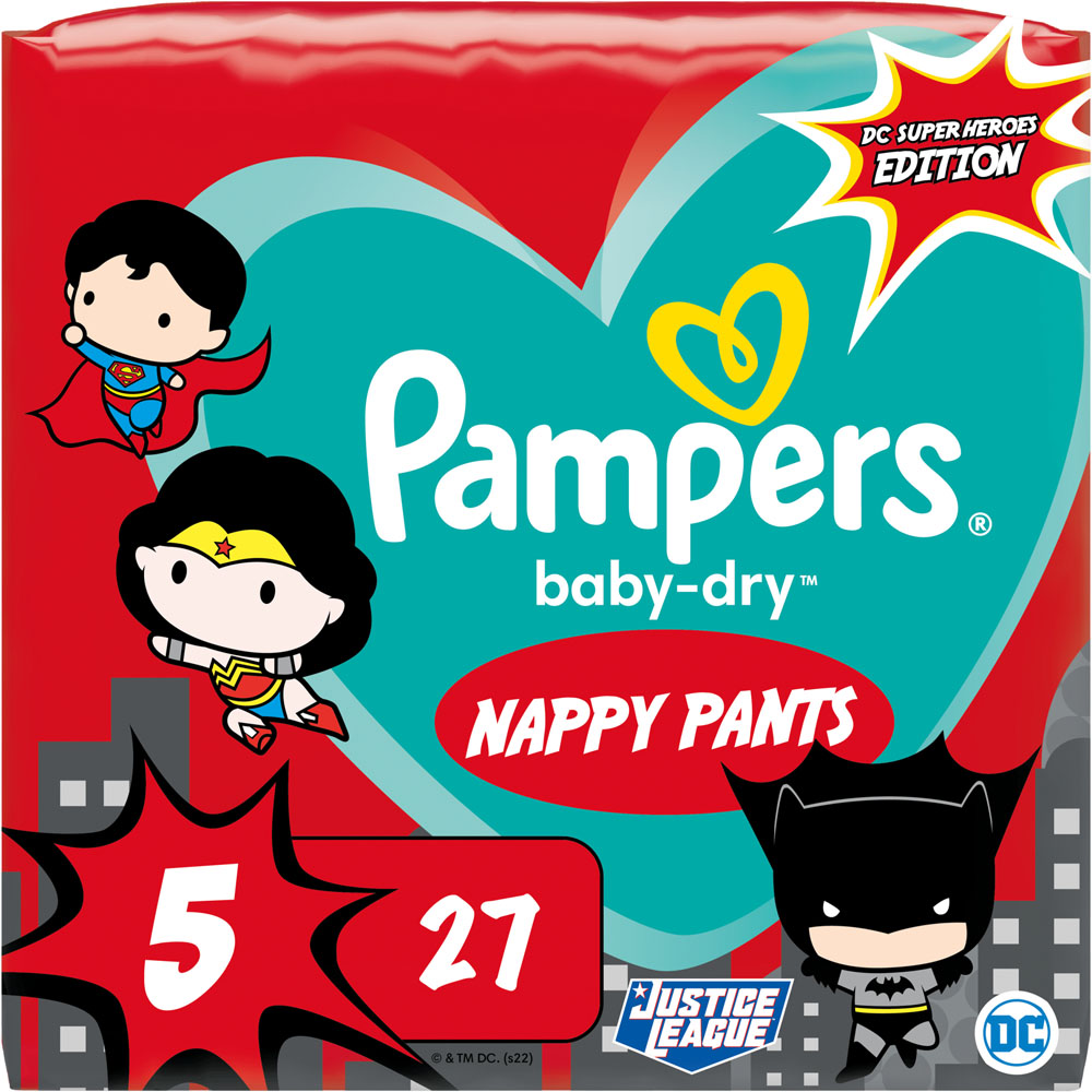 Pampers Baby-Dry DC Super Heroes Nappy Pants Size 5 27 Nappies Image 9