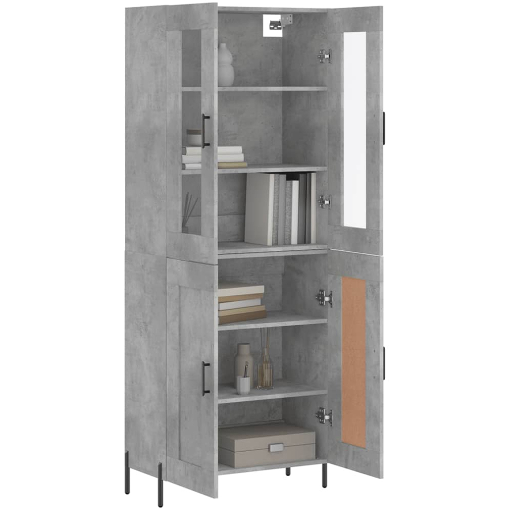 vidaXL 4 Door Concrete Grey Highboard Image 3