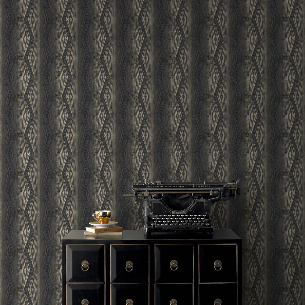 Graham & Brown Boutique Wallpaper Vermeil Stripe Charcoal Image 2