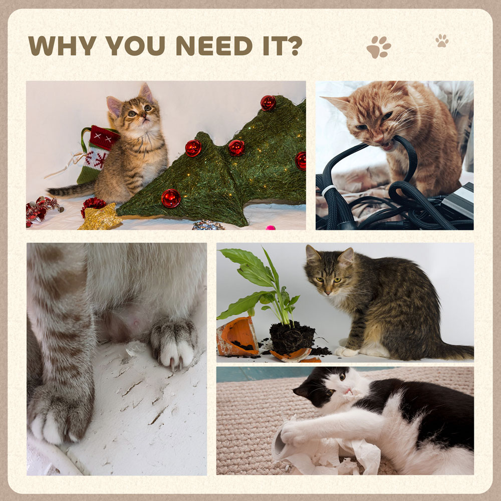 PawHut 2-in-1 Brown Cat Scratching Cardboard Lounge Image 7