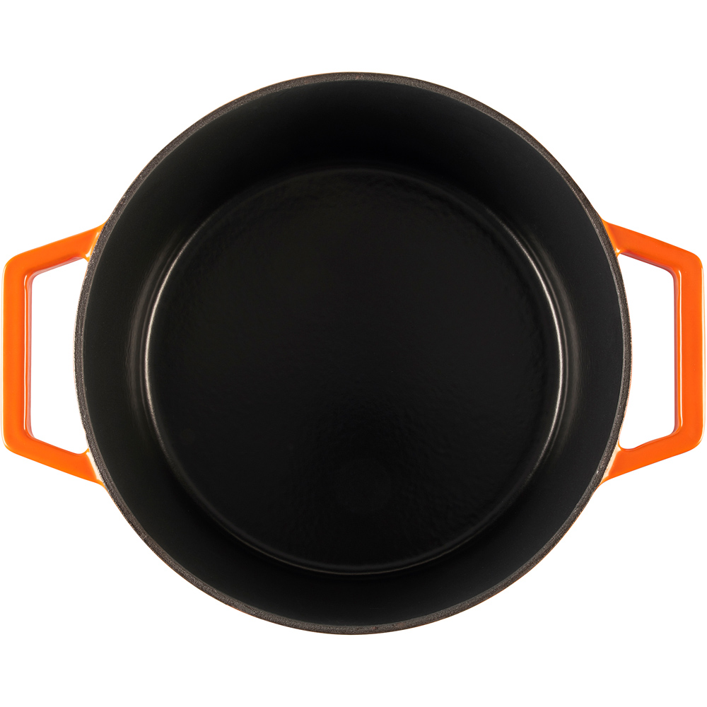 Cooks Professional 26cm Orange Cast Iron Casserole Dish with Lid Image 6