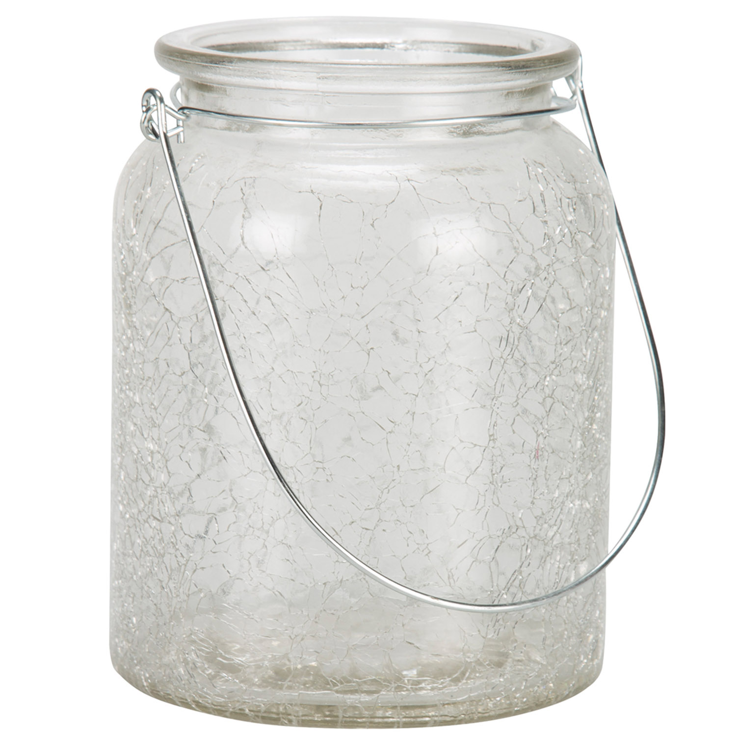 Clear Crackle Glass Tealight Candle Holder Image