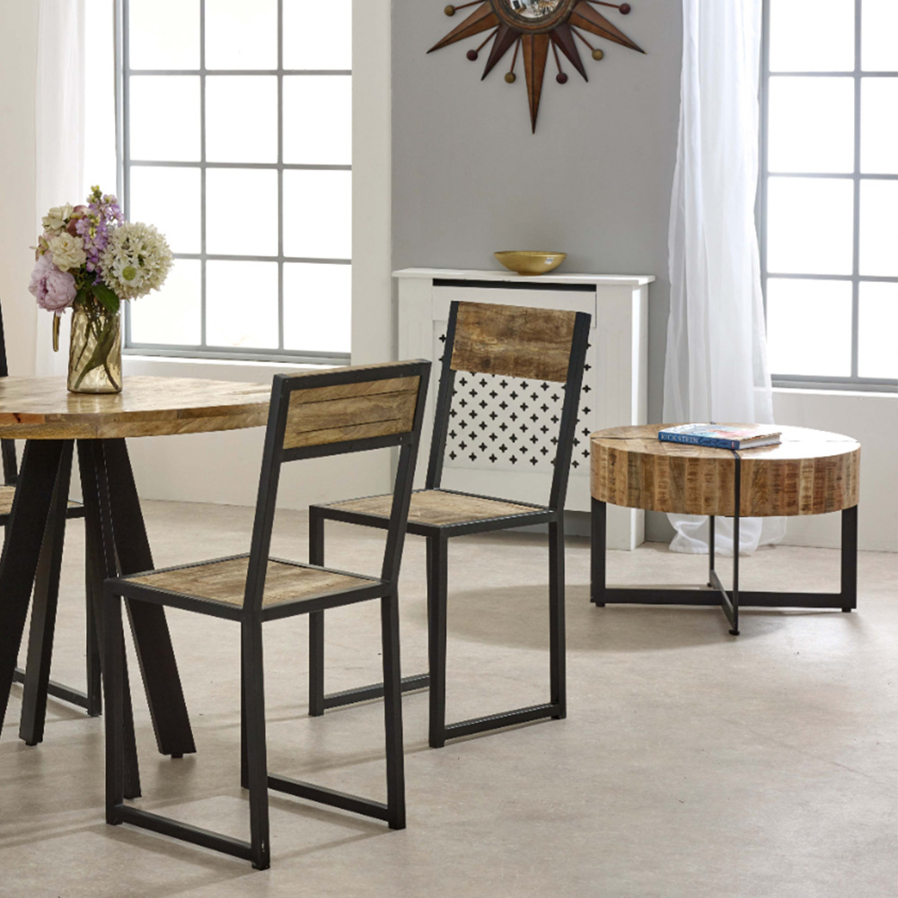 Brooklyn Surrey Metal Legs Solid Wood Coffee Table Image 6