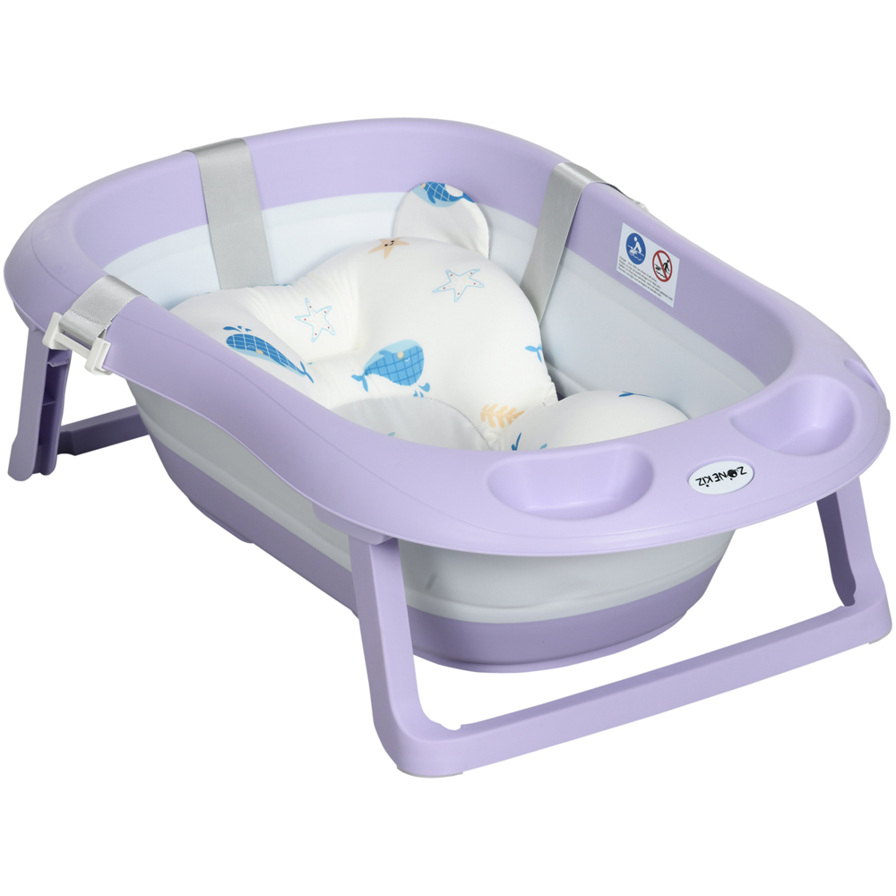 ZONEKIZ Purple Baby Foldable Bath Tub Image 1