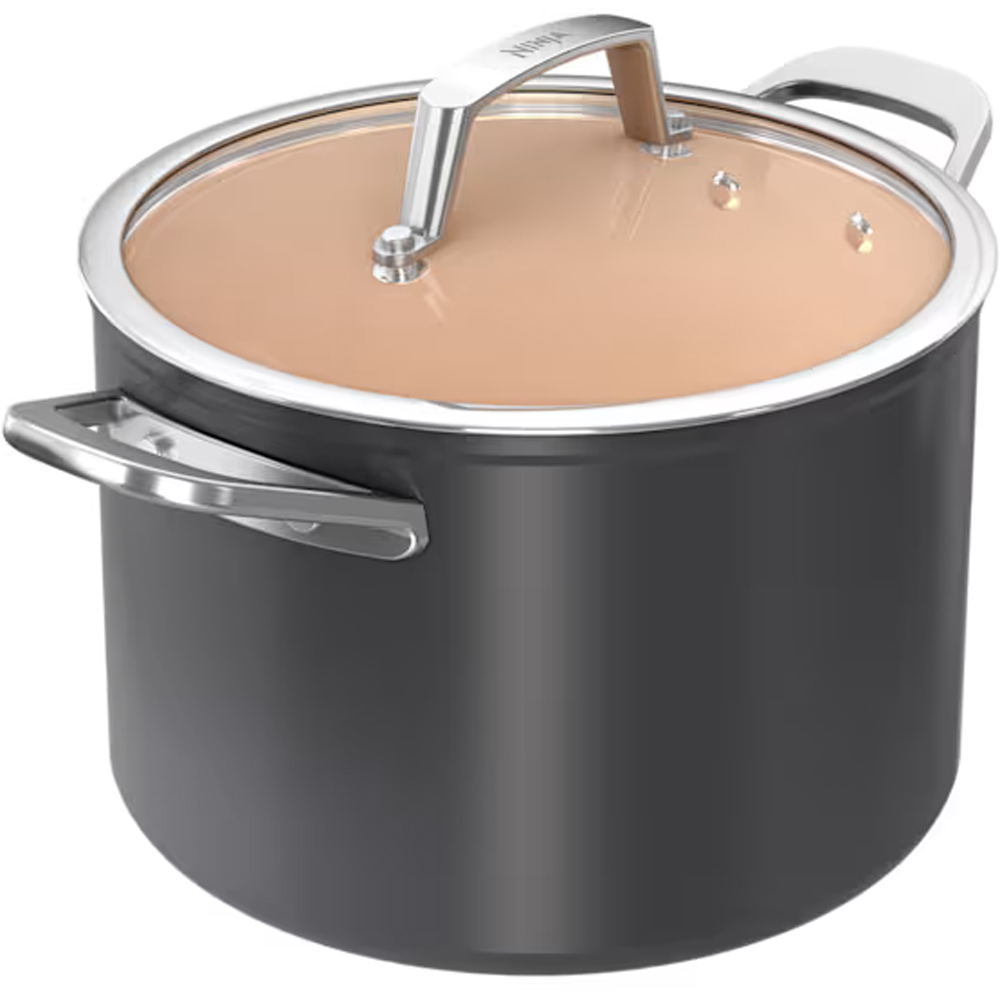 Ninja 26cm Grey and Terracotta Extended Life Ceramic Stock Pot Image 1