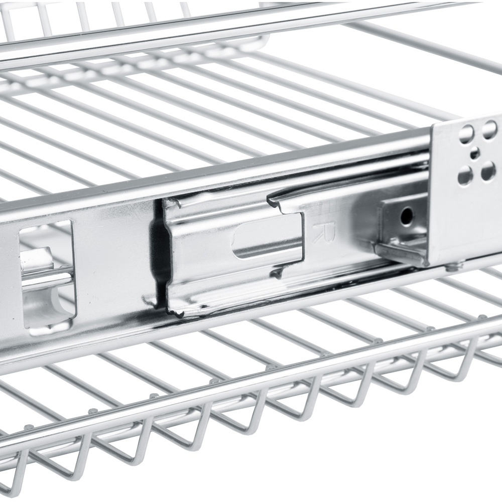 tectake Grey Drawer with Telescopic Drawer Runners 14 x 27 x 44cm Image 6