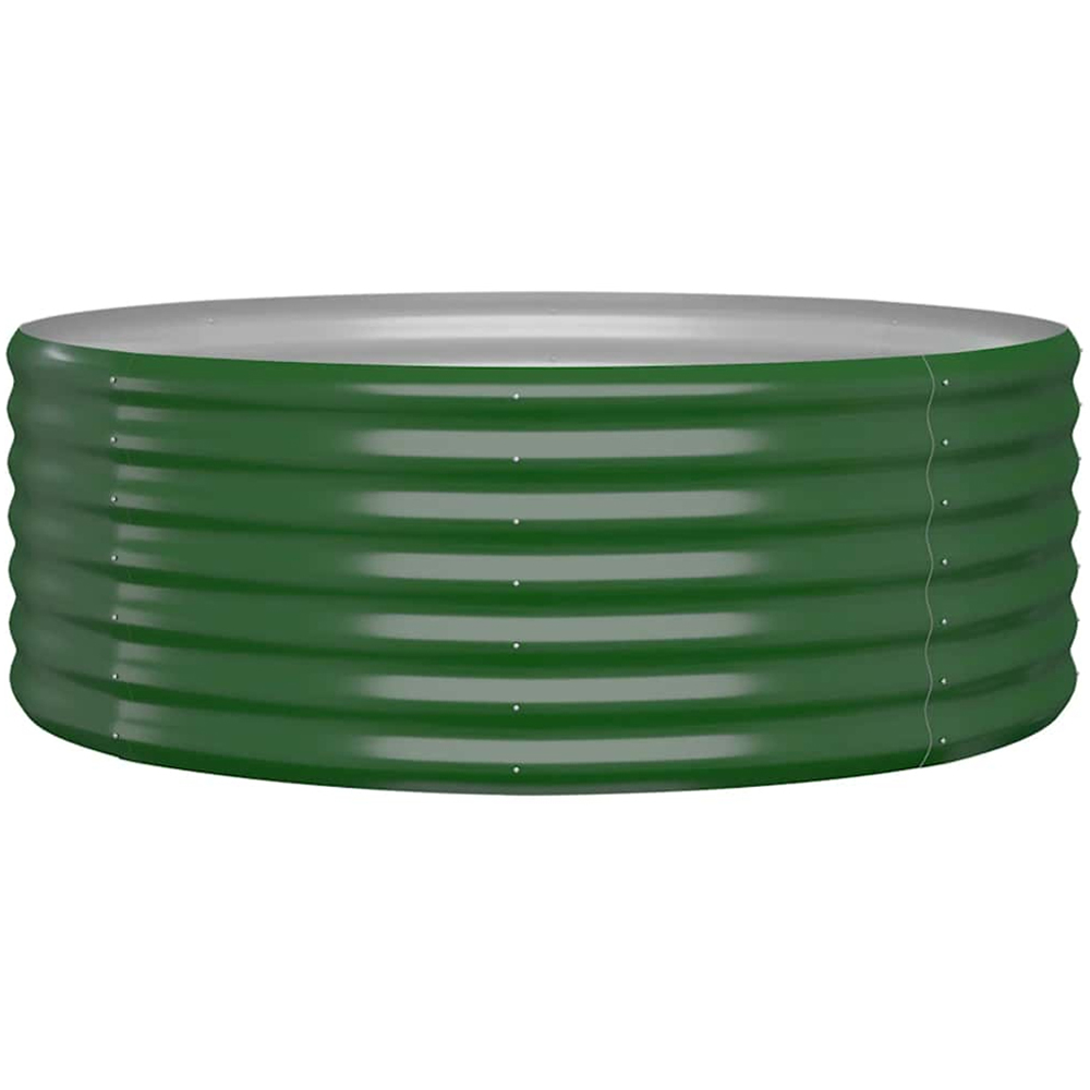 vidaXL Green Steel Round Raised Garden Bed 36 x 100 x 100cm Image 1