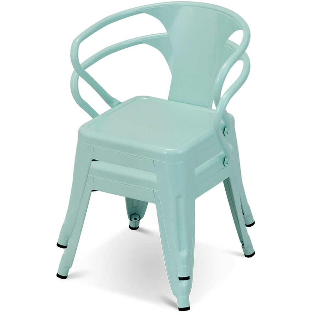 Costway Set of 2 Blue Kids Steel Chair Image 3