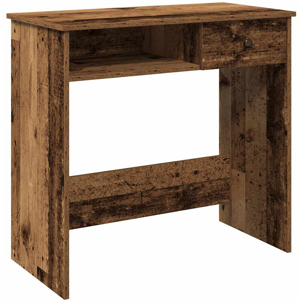 vidaXL Single Drawer Single Shelf Computer Desk Old Wood Effect Image 2