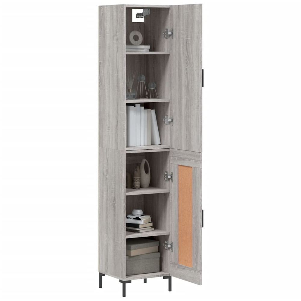 vidaXL 2 Door Grey Sonoma Highboard Image 3