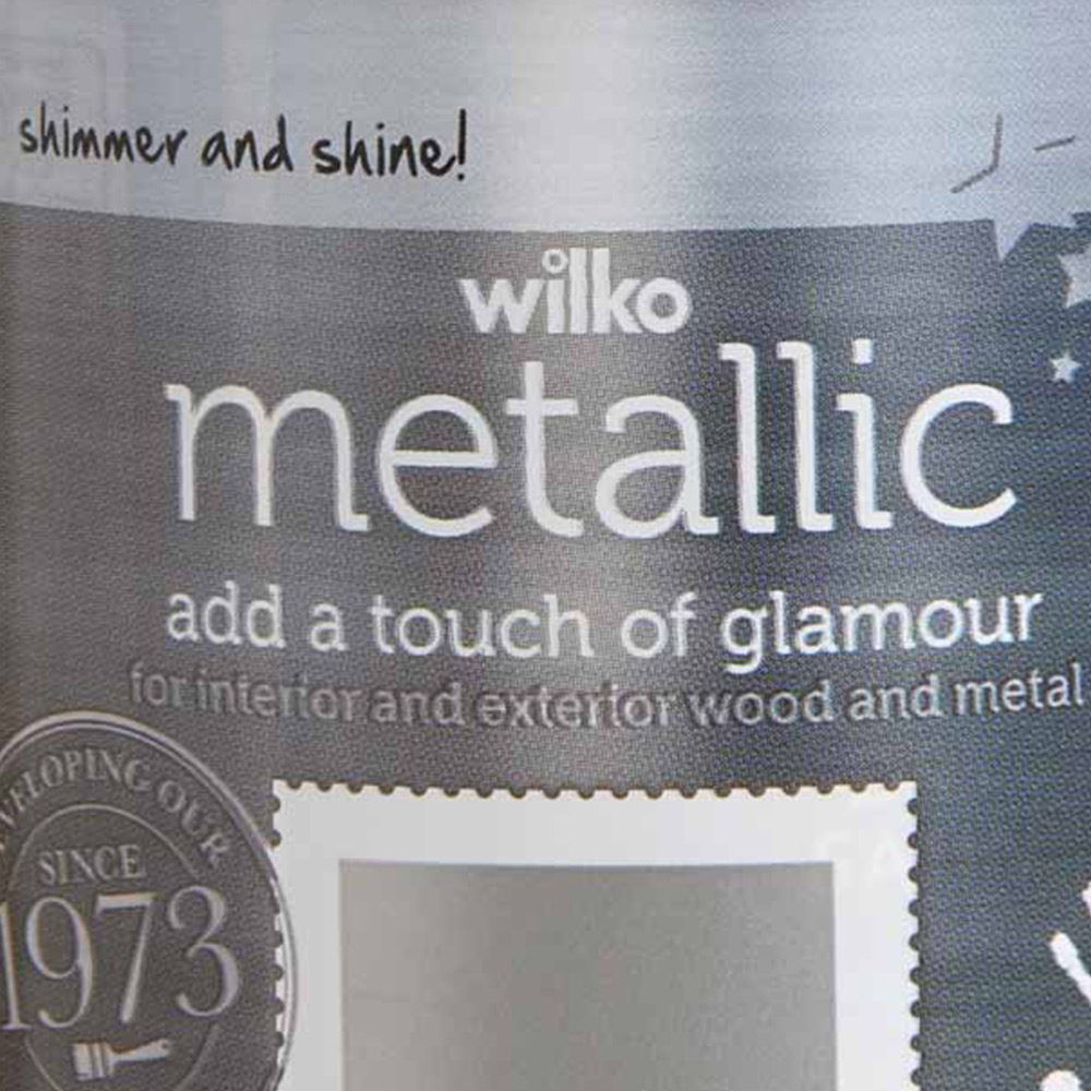 Wilko Metallic Wood and Metal Silver Multi Surface Paint 250ml Image 3