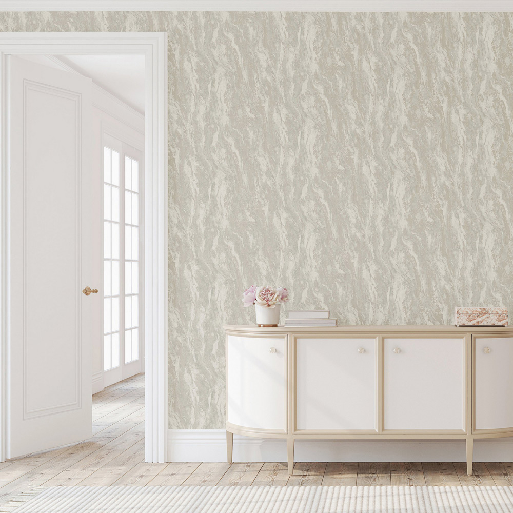 Arthouse Luxe Textured Soft Silver Wallpaper Image 5