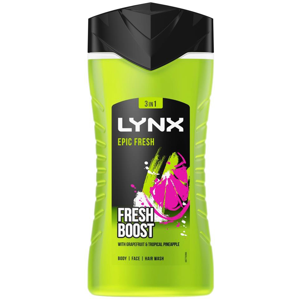Lynx Epic Fresh Grapefruit and Tropical Pineapple Shower Gel 225ml 12 Pack Image 2