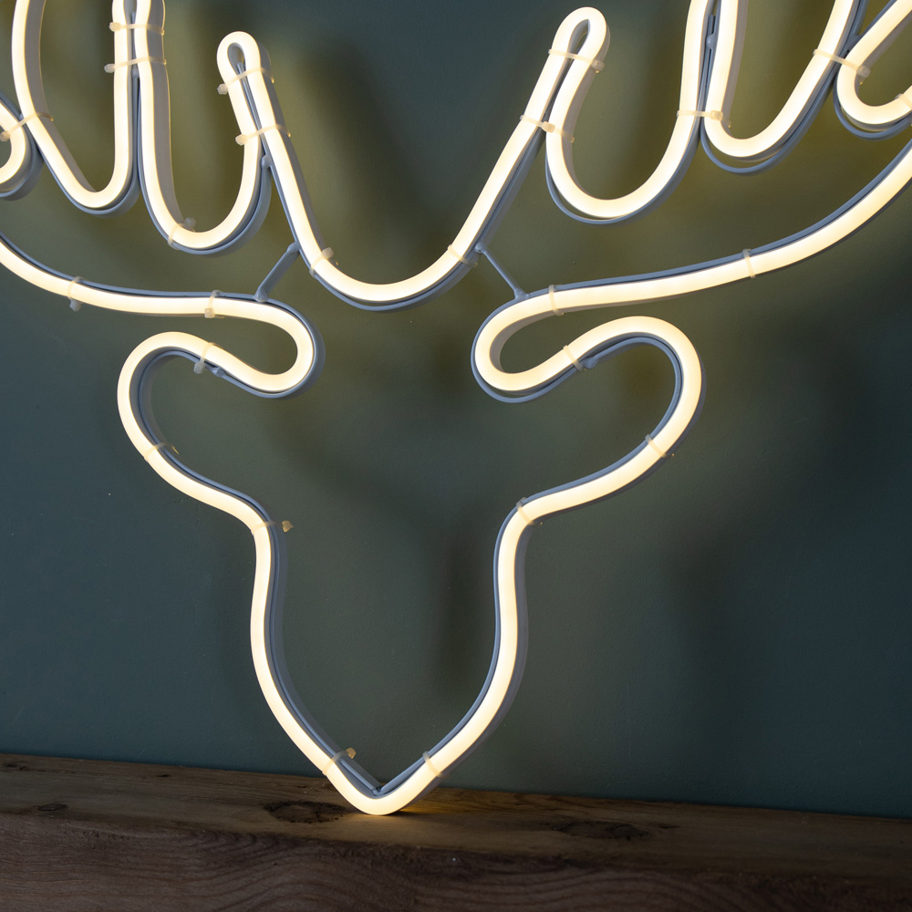 Samuel Alexander 392 Warm White LED Neon Flex Reindeer Head Christmas Decoration 58cm Image 6