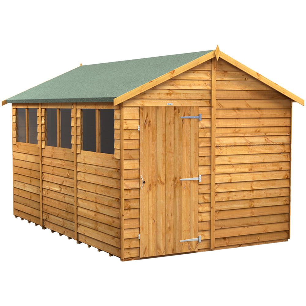 Power 12 x 8ft Overlap Apex Garden Shed Image 1