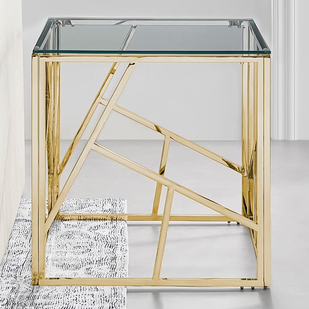 Furniturebox Sicily Gold Side Table Image 1