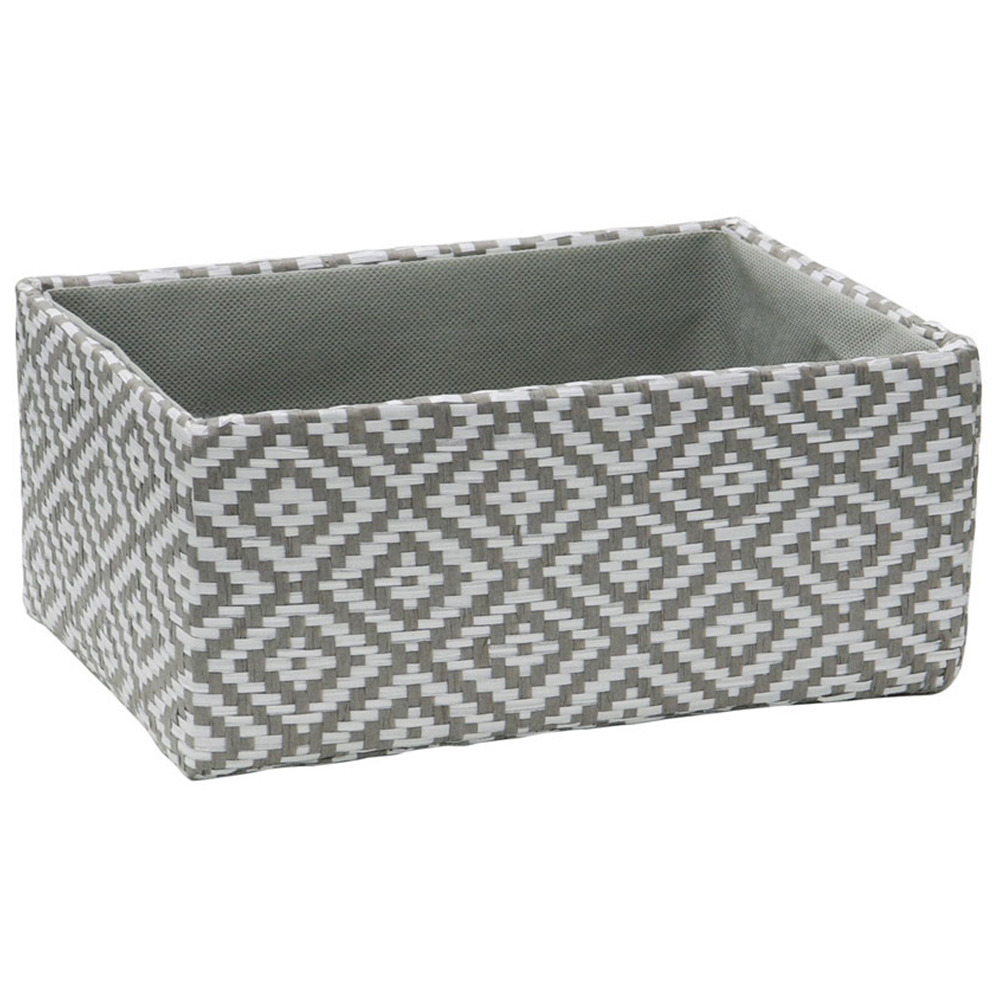 JVL Argyle Grey Rectangular Paper Storage Baskets Set of 2 Image 4