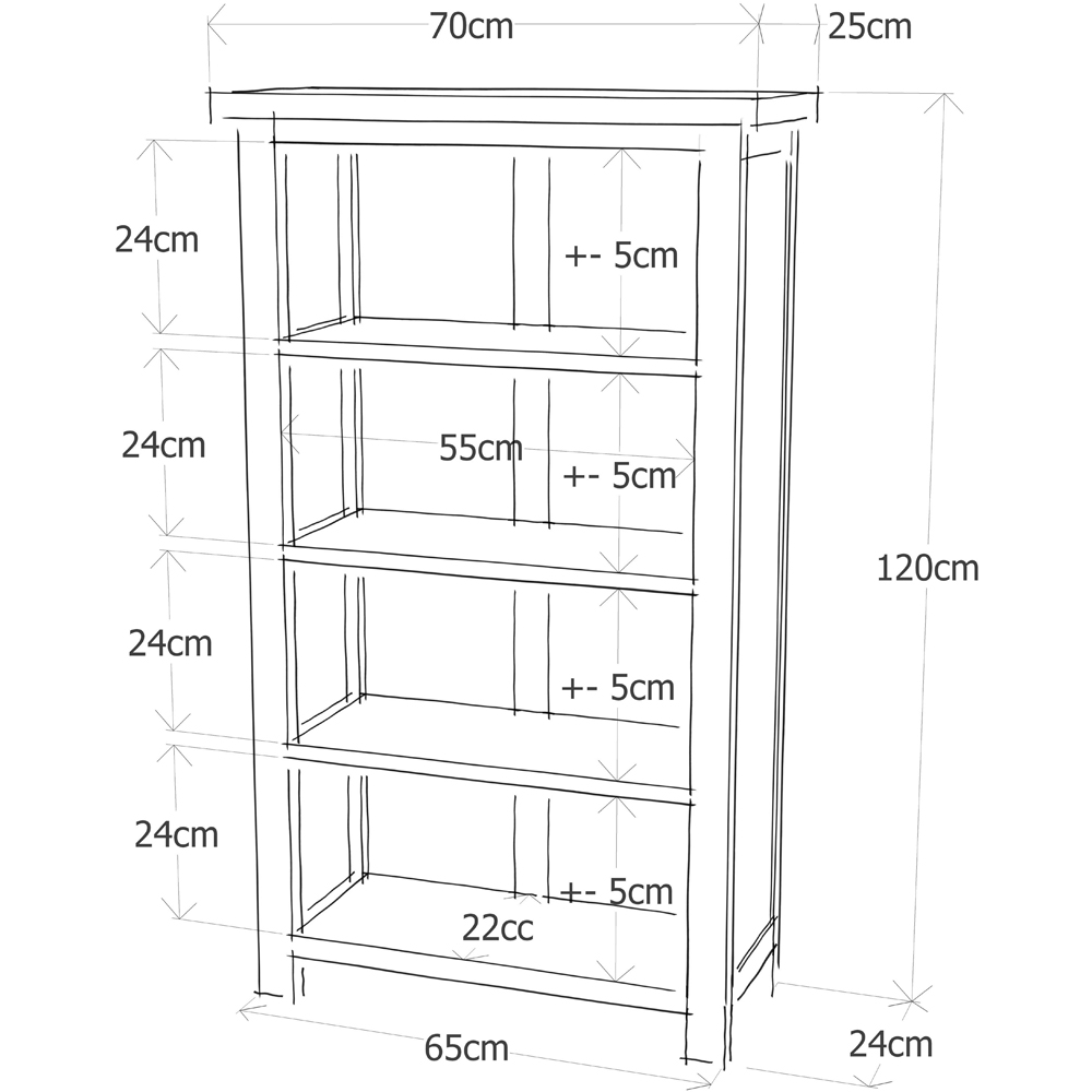 Mirano 4 Shelf Grey Bookcase Image 9