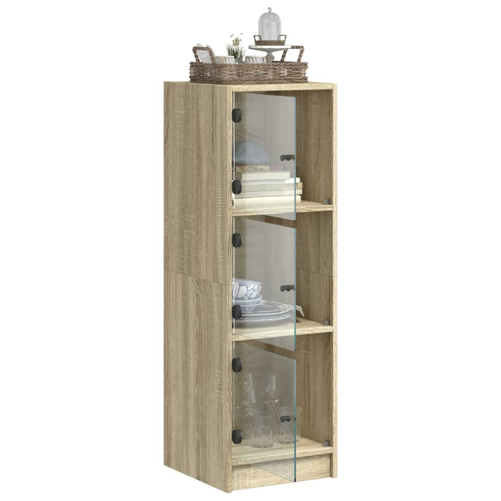 vidaXL 3 Glass Door Sonoma Oak Highboard Image 4