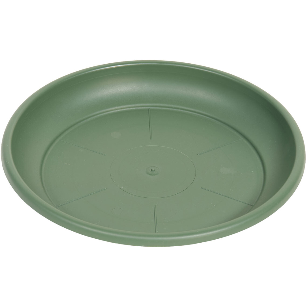 Round Plastic Saucer Green 26cm Image 3