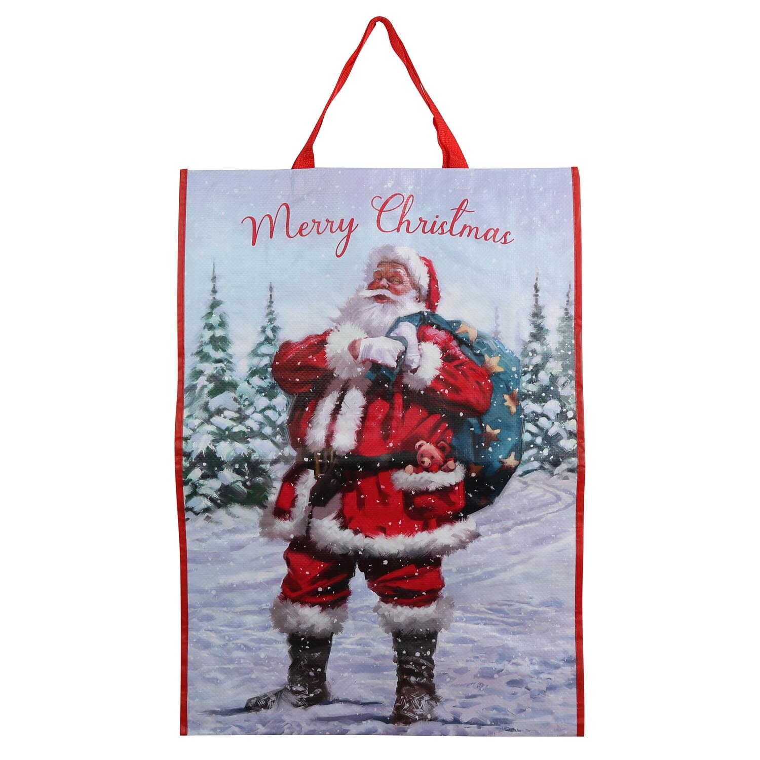 Traditional Santa Jumbo Woven Bag - Red Image 1